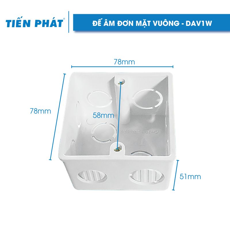 Đế âm đơn mặt vuông