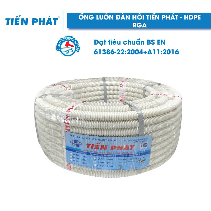 Ống Luồn Đàn Hồi Tiến Phát - HDPE - Màu Trắng