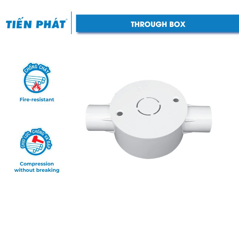 Round Box with 2 Straight Conduits