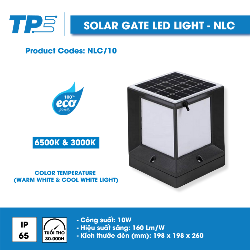 Solar Gate Led Light 10W 3000K-6500K