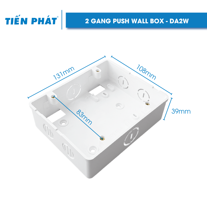 2 Gang Push Wall Box