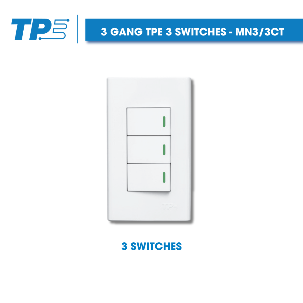3 Gang TPE 3 switches