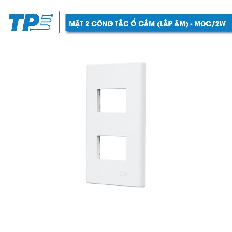 Mặt 2 công tắc ổ cắm (lắp âm)
