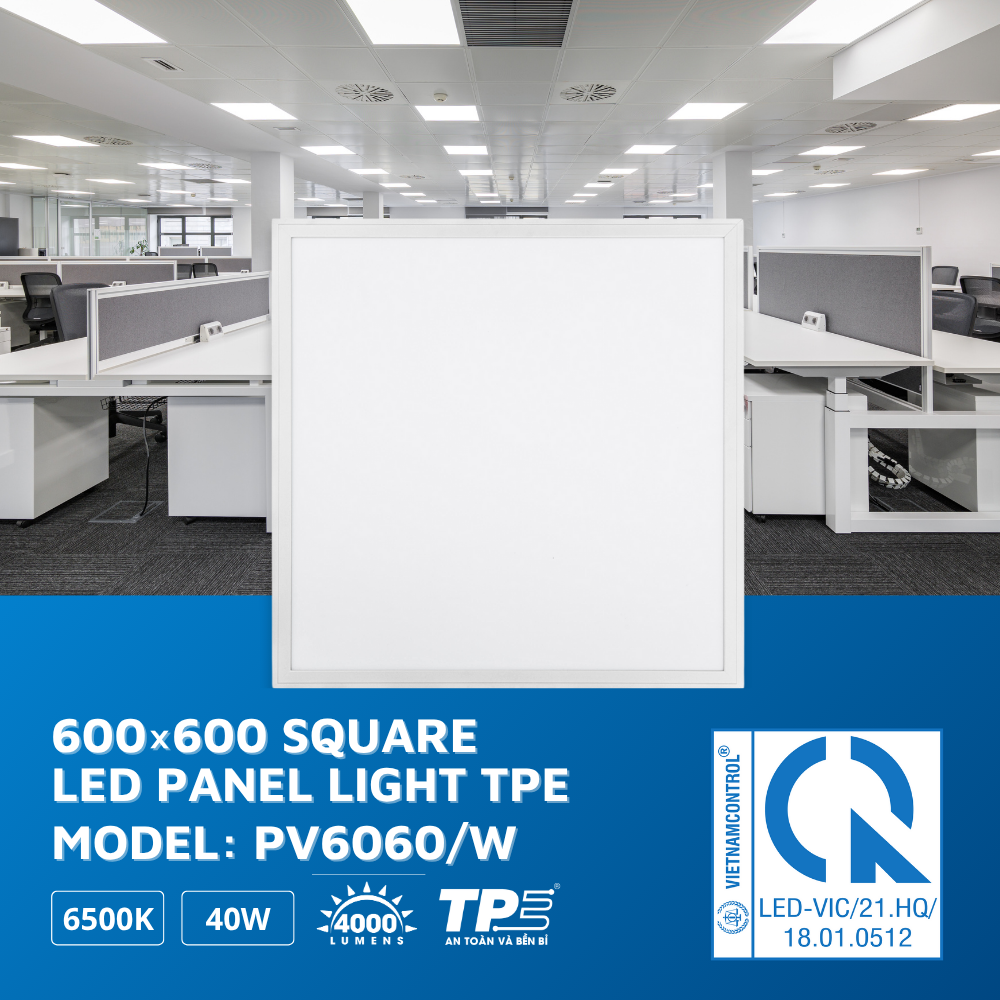 600×600 Square LED Panel Light TPE