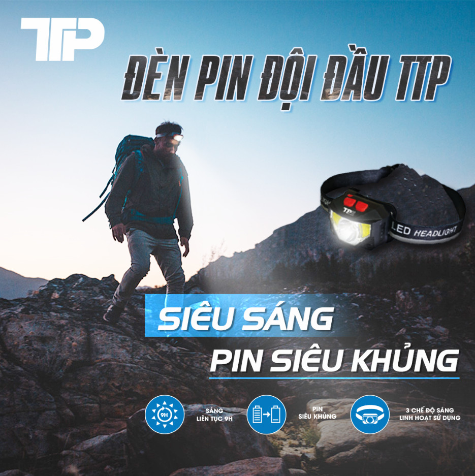 ĐÈN PIN ĐỘI ĐẦU TTP – SIÊU SÁNG, PIN SIÊU KHỦNG
