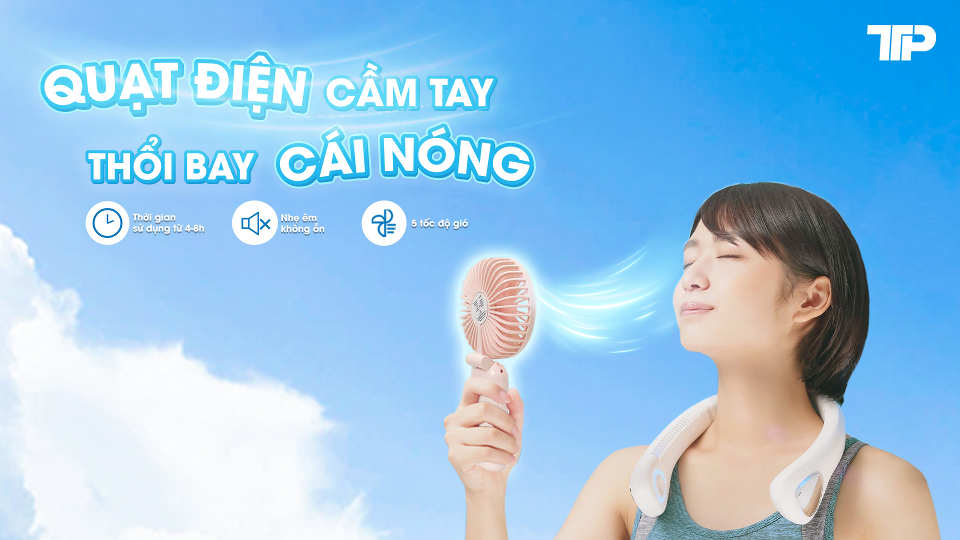 QUẠT ĐIỆN CẦM TAY, THỔI BAY CÁI NÓNG