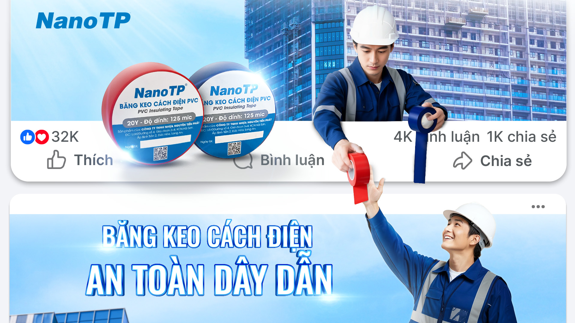 BĂNG KEO ĐIỆN NANOTP – AN TOÀN DÂY DẪN