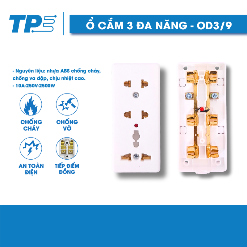 Ổ Cắm 3 Đa Năng TPE – OD3/9