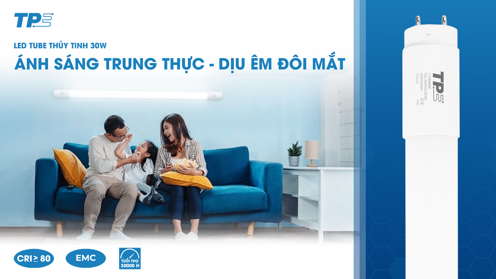 BÓNG LED THUỶ TINH TPE – LED sáng êm dịu, nâng niu đôi mắt