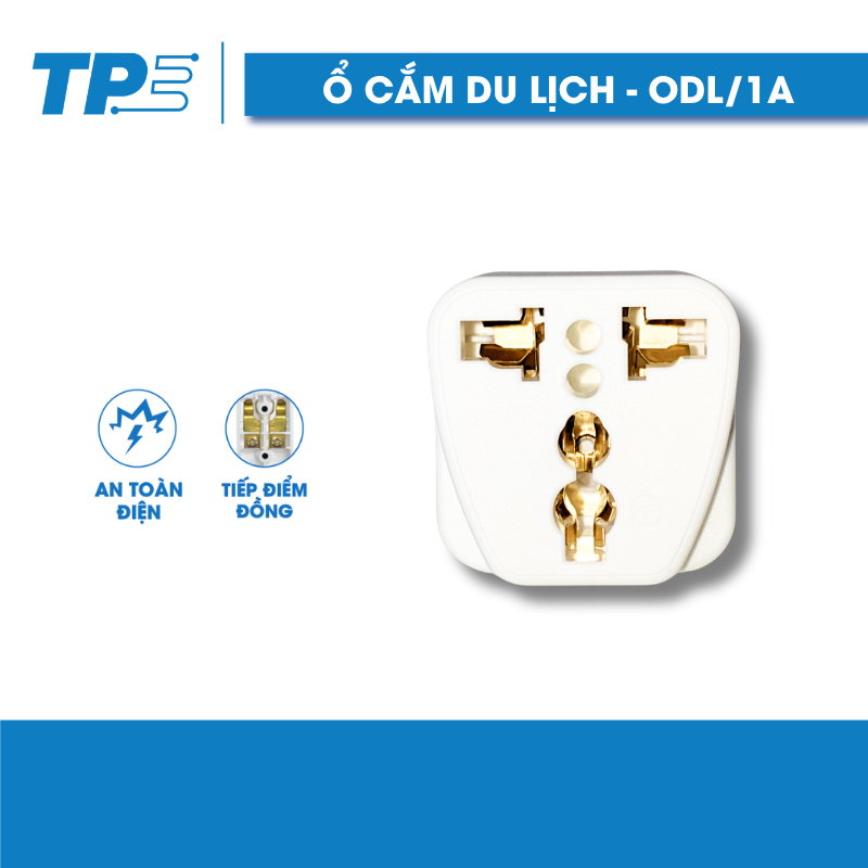 Ổ Cắm Du Lịch TPE, 1 Ổ 3 Chấu – ODL/1A
