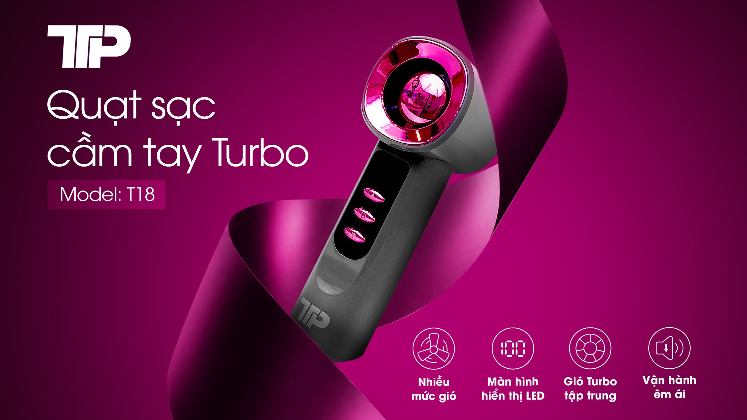 Quạt Sạc Cầm Tay Turbo T18 TTP: THIẾT KẾ CHUẨN GU, TỰ TIN XUỐNG PHỐ